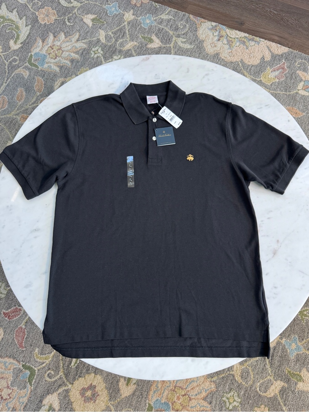 NWT Brooks Brothers Black Short Sleeve Polo Shirt Men's Size L - Golden Fleece